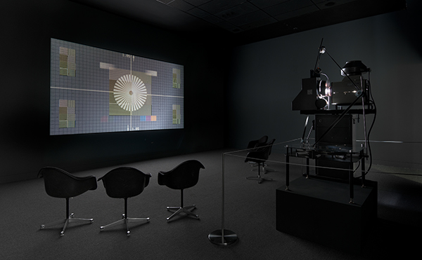 Lucy Raven, RP31, 2012. 35mm film. Installation view, Hammer Museum, Los Angeles