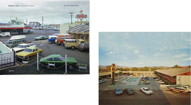 shore, rickard left: Stephen Shore, Uncommon Places, 1982/2004; right: Doug Rickard, El Capitan Lodge, Hawthorne, Nevada, October 9, 1971, 2012; Courtesy the artist