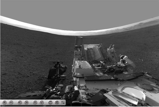 Screenshot from Interactive 360 Panorama from the Curiosity Rover