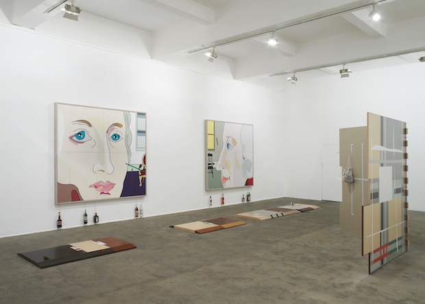 Helen Marten, installation view of Plank Salad, Chisenhale Gallery, London, 2012. Courtesy of the artist, Johann König, Berlin, and T293, Rome and Naples.; color photograph
