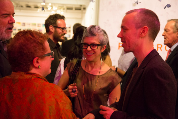 The Cleveland Museum of Art's curator of photography Barbara Tannenbaum, guest of honor Penelope Umbrico, and photographer Simen Johan. Photo by Max Mikulecky