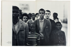 Richard Avedon, Julian Bond and members of the Student Nonviolent Coordinating Committee, Atlanta, Georgia, March 23, 1963. Spread from Richard Avedon and James Baldwin’s Nothing Personal