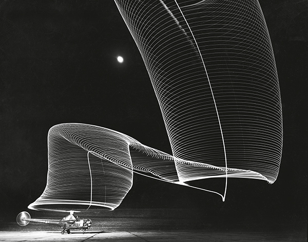 Andreas Feininger, The Light Trail of a Helicopter, Anacostia Naval Air Station, Washington, D.C., February 1949 © the artist/The Life Picture Collection/Getty Images