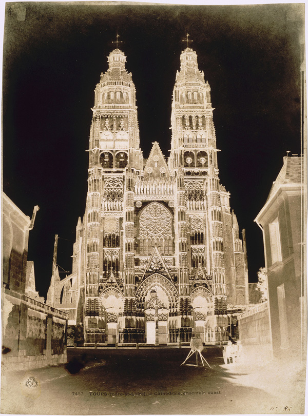 Gustave Le Gray and Auguste Mestral, West Facade of the Cathedral of Saint-Gatien, Tours, 1851. Waxed paper negative. © RMN-Grand Palais / Art Resource, NY