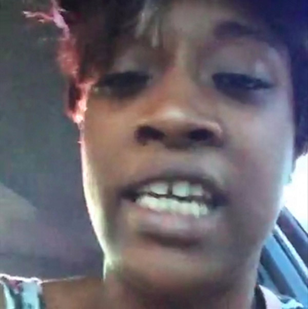 From the front seat of a car, Diamond Reynolds livestreams to Facebook as her partner, Philando Castile, lays dying next to her from a policeman’s bullet. Reynolds confronts the police officer as she talks into the camera and recounts the moments earlier when the police officer fired on Mr. Castile. St. Paul, Minnesota, July 2016, courtesy of Diamond Reynolds/Facebook.