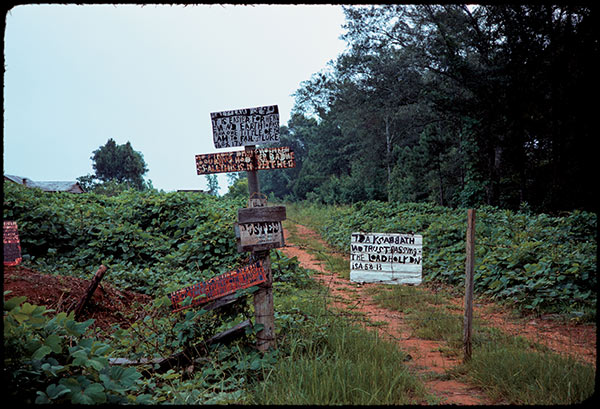 William Christenberry, Signs in Landscape, near Marion, Alabama, 1975