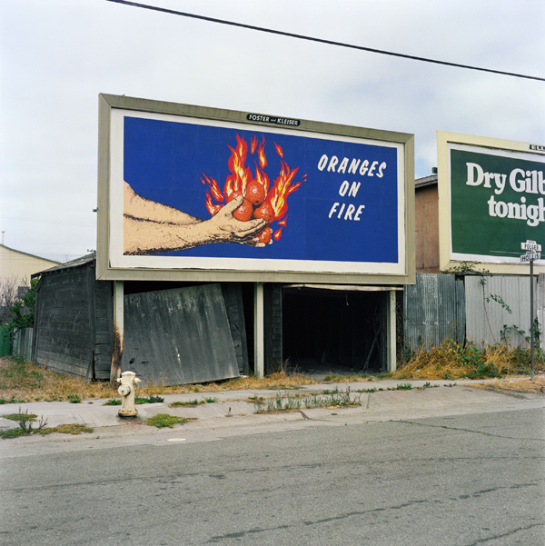 Larry Sultan and Mike Mandel, Oranges on Fire, 1975© the artists and courtesy Casemore Kirkeby