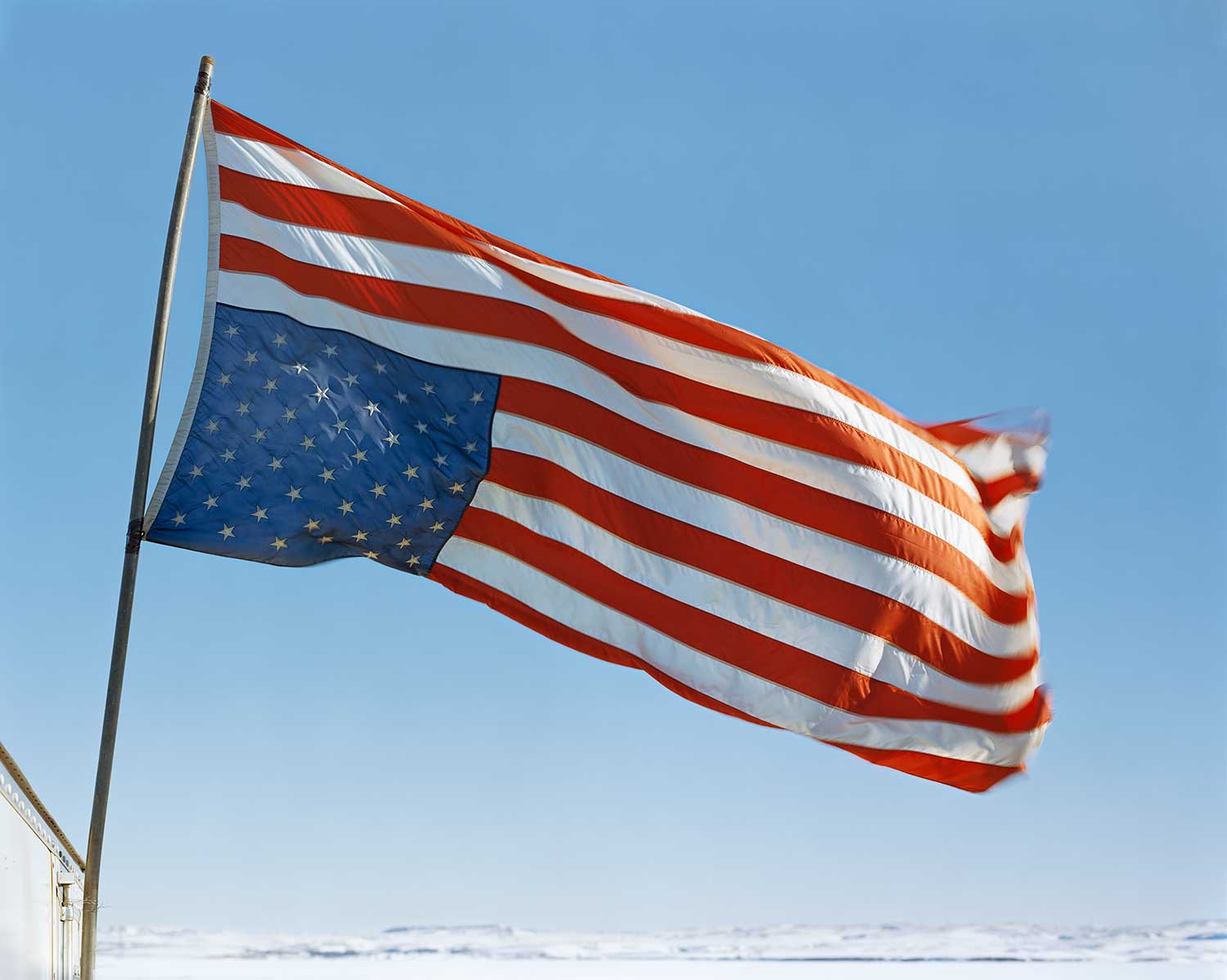 Mitch Epstein, Veterans Respond Flag, Sacred Stone Camp, Standing Rock Sioux Reservation, North Dakota, 2017