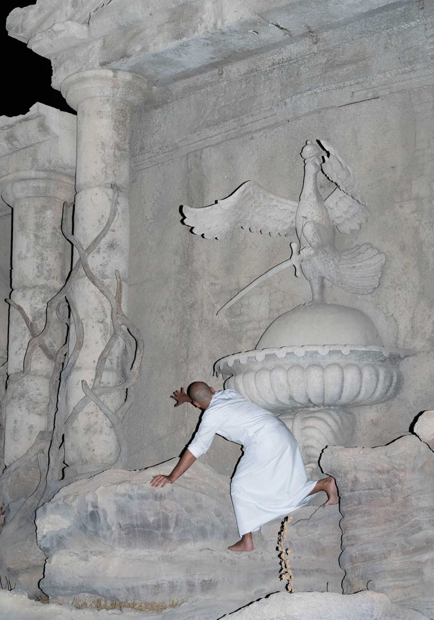 Farah Al Qasimi, G Climbing a Prop Warehouse Facade, 2018