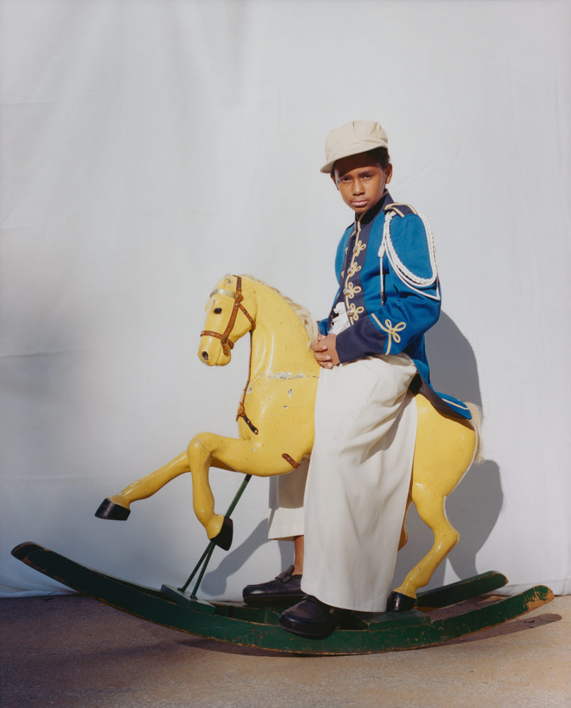 Tyler Mitchell, Untitled (Boy in Blue Jacket on Horse), 2019