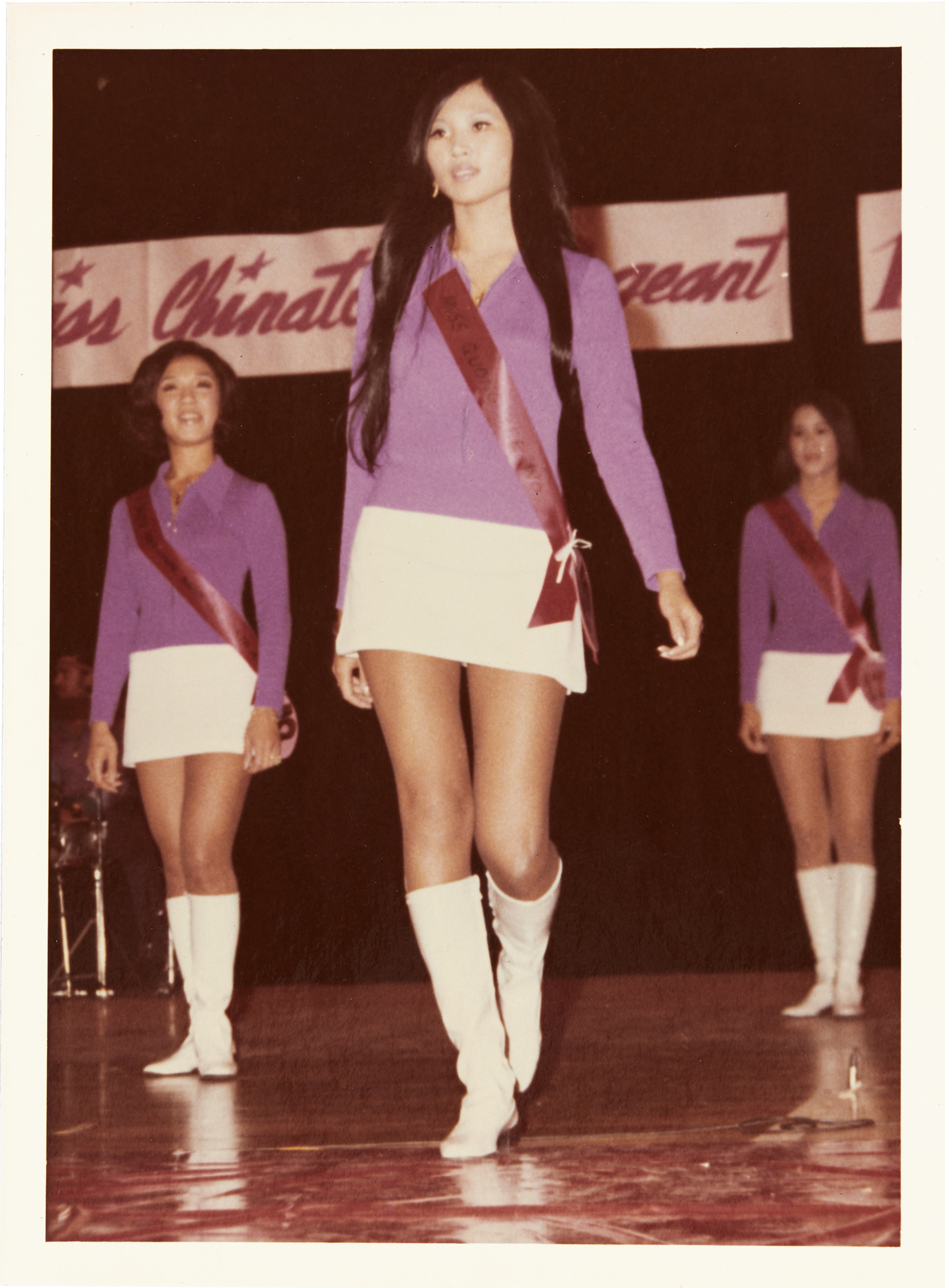 Miss Qwong Yee Wo in the Miss Chinatown Pageant, October 10, 1971<br>Courtesy the Museum of Chinese in America”>
		</div>
		<div class=