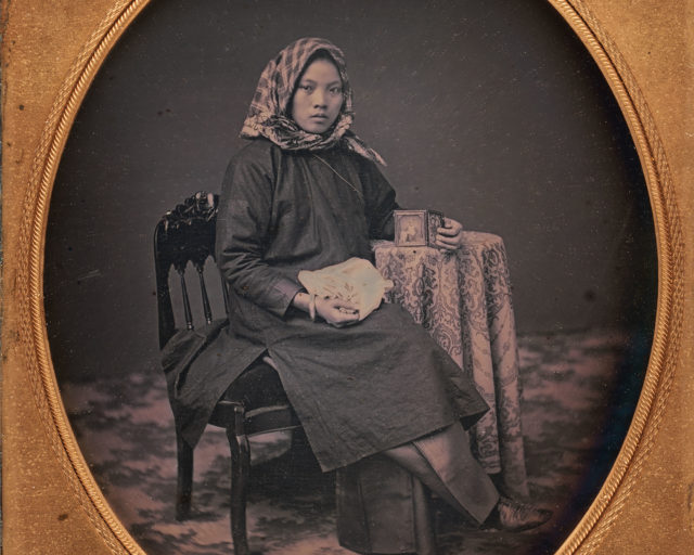 Portrait of a Chinese woman with daguerreotype, ca. 1850