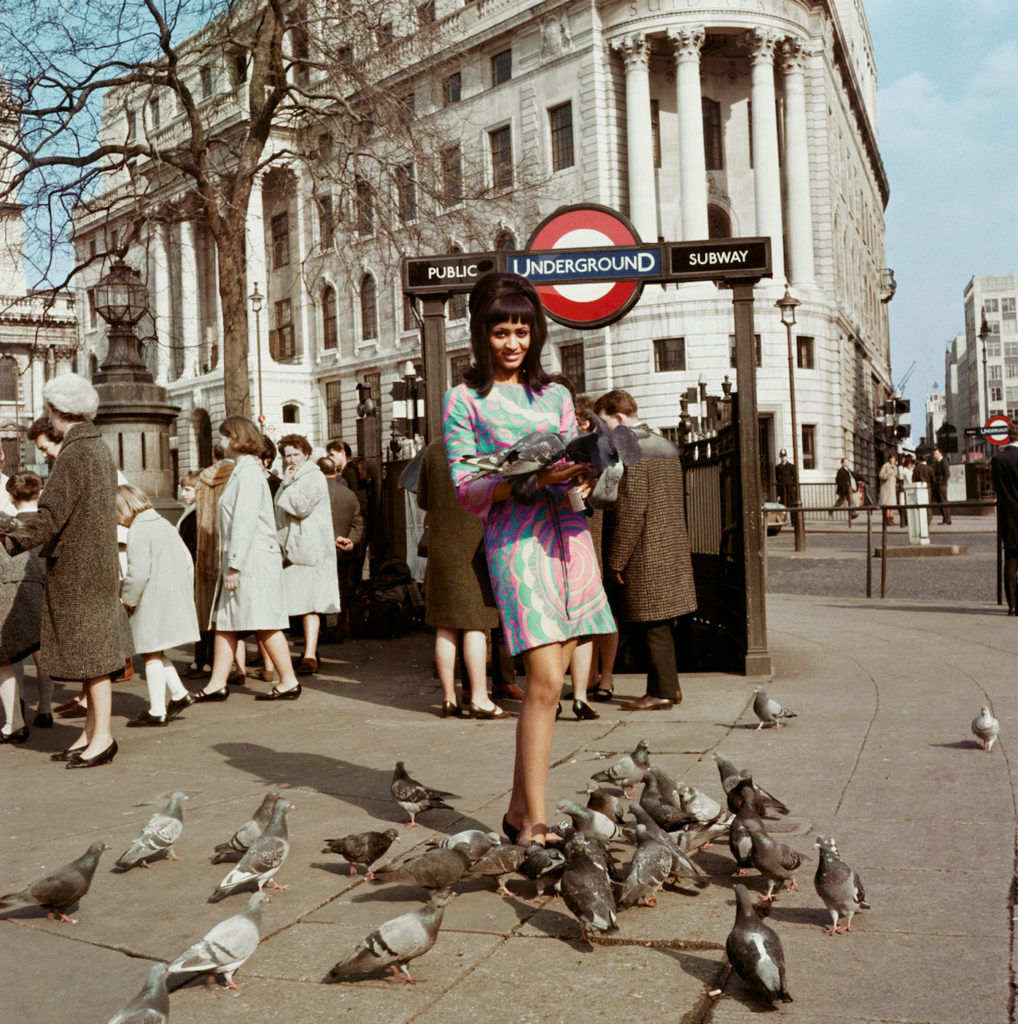 James Barnor, Drum cover model Marie Hallowi at Charing Cross Station, London, 1966