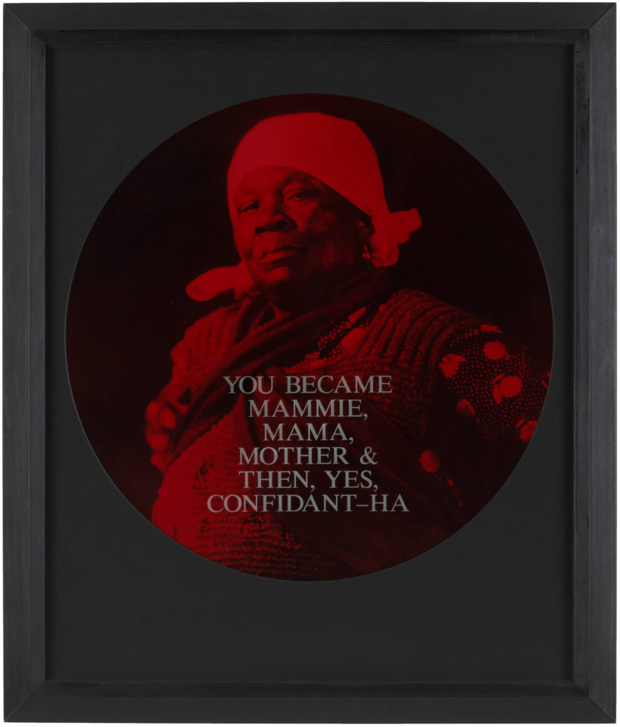 Carrie Mae Weems, You Became Mammie, Mama, Mother & Then, Yes, Confidant-Ha, 1995–96