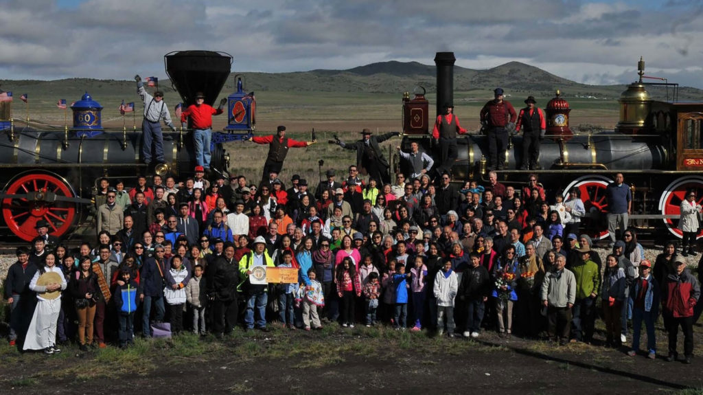 Corky Lee, Reenactment of the completion of the first transcontinental railroad, 2014