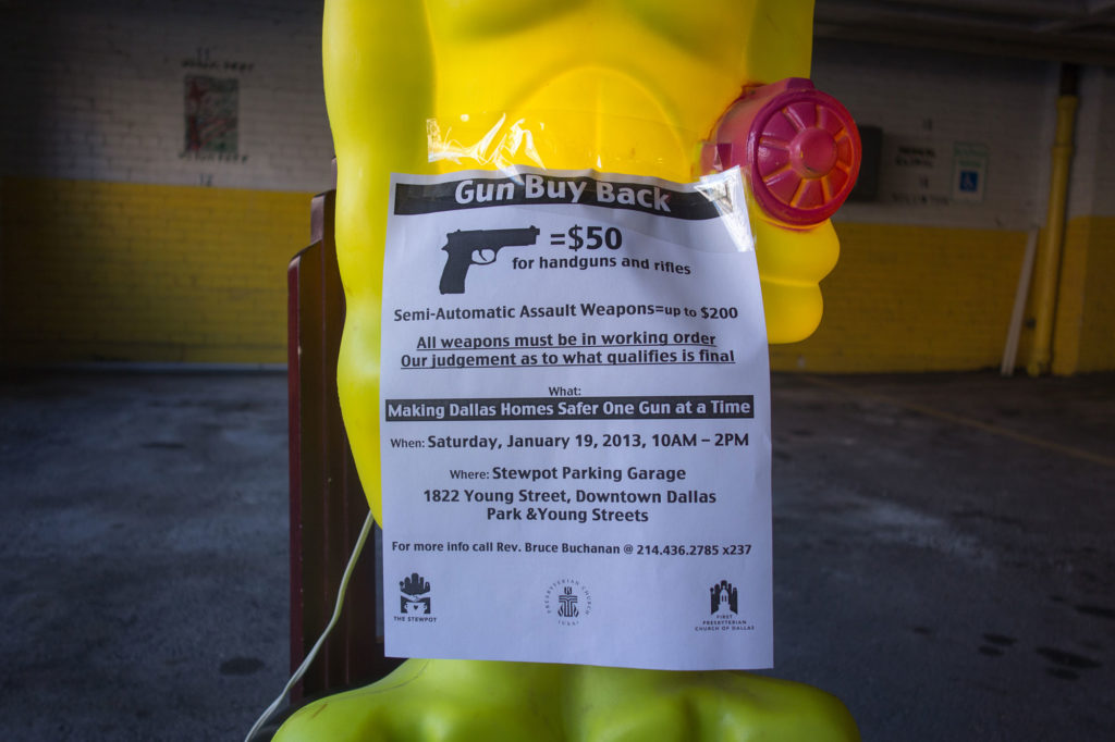 Gun buyback at The Stewpot. Dallas, Texas, January 19, 2013