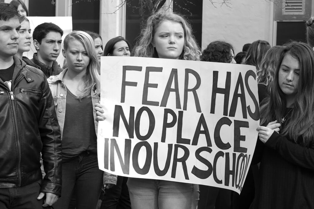 Alessandra Sanguinetti, Analy High School students stage a walk out during a nationwide protest for gun control. Sebastopol, California, March 14, 2018