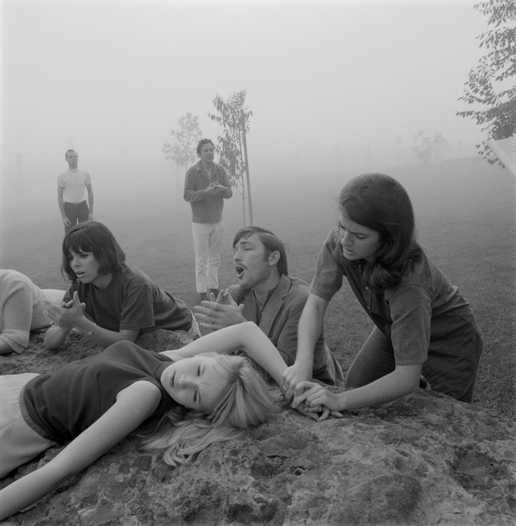 Ansel Adams, Drama Rehearsal, Misty Morning, University of California, Irvine, 1966