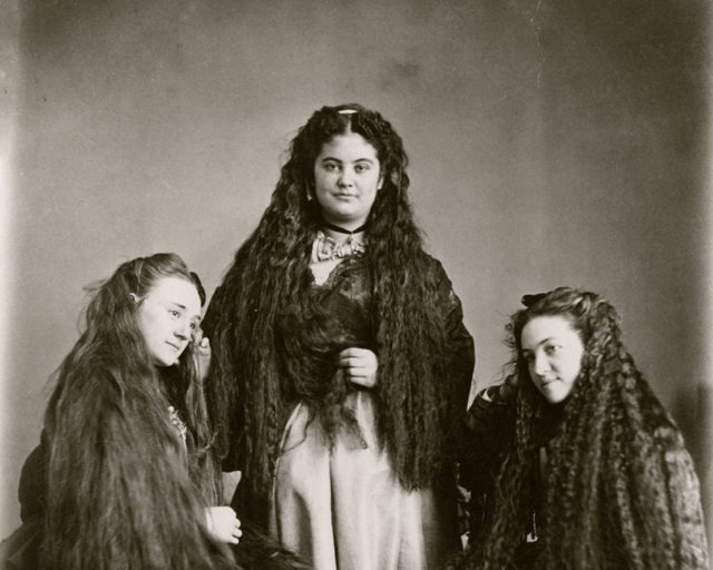 Lily Wiley Vallejo and Louisa Vallejo with Emily Melvin, ca. 1870s