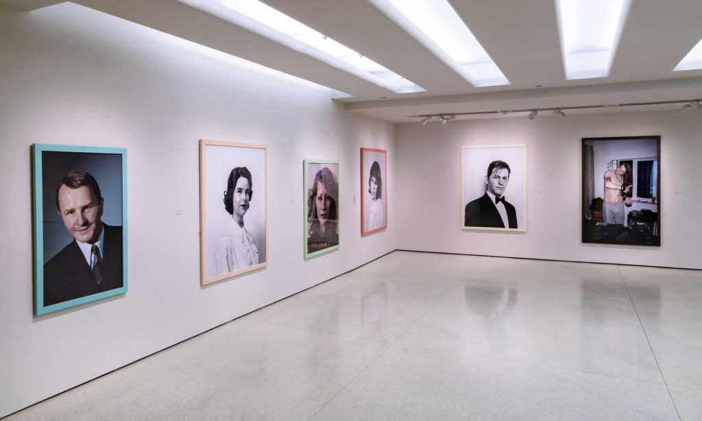 Installation view of Gillian Wearing: Wearing Masks, 2021