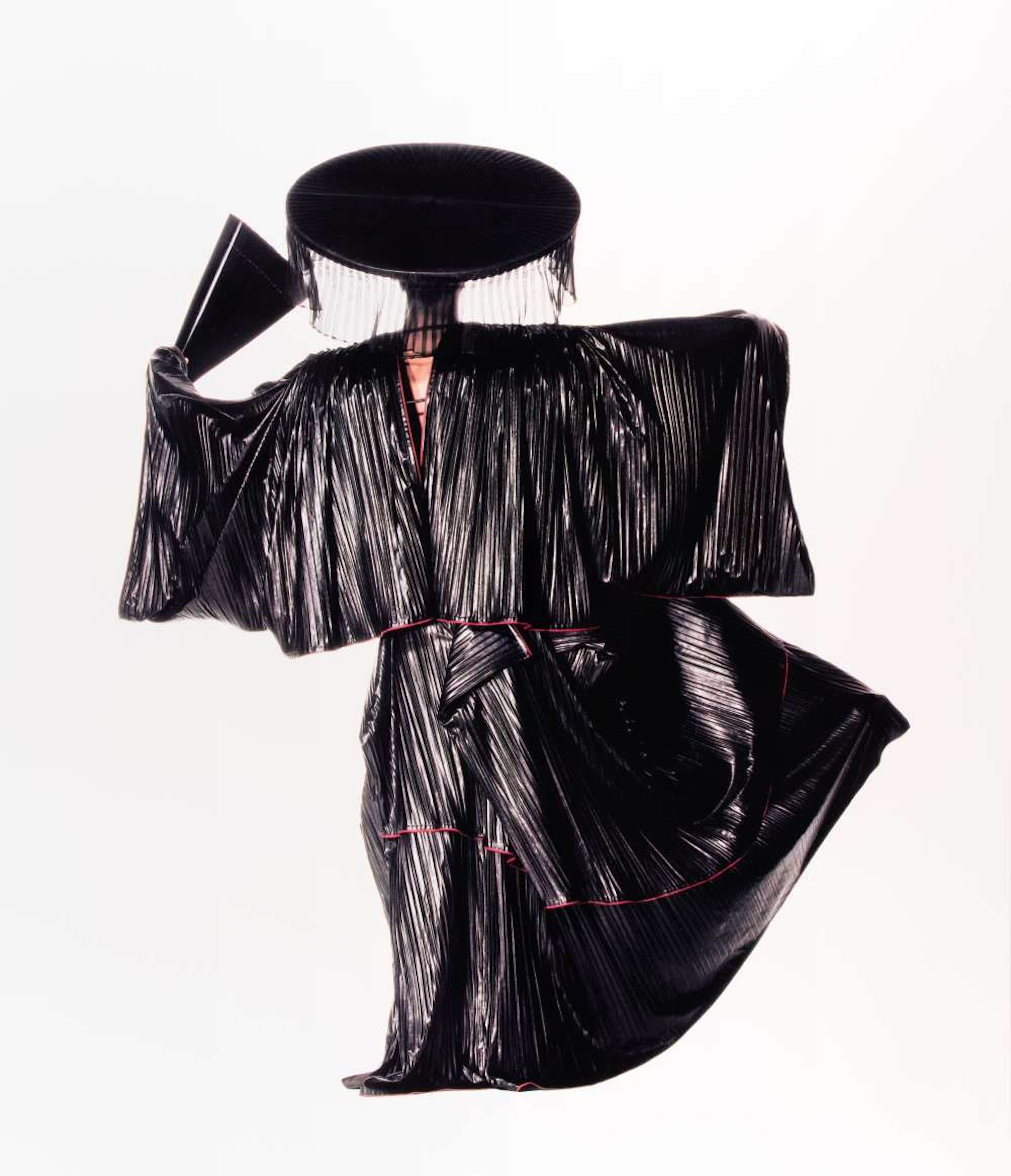 Irving Penn, Issey Miyake Design with Black Fan, New York, 1987