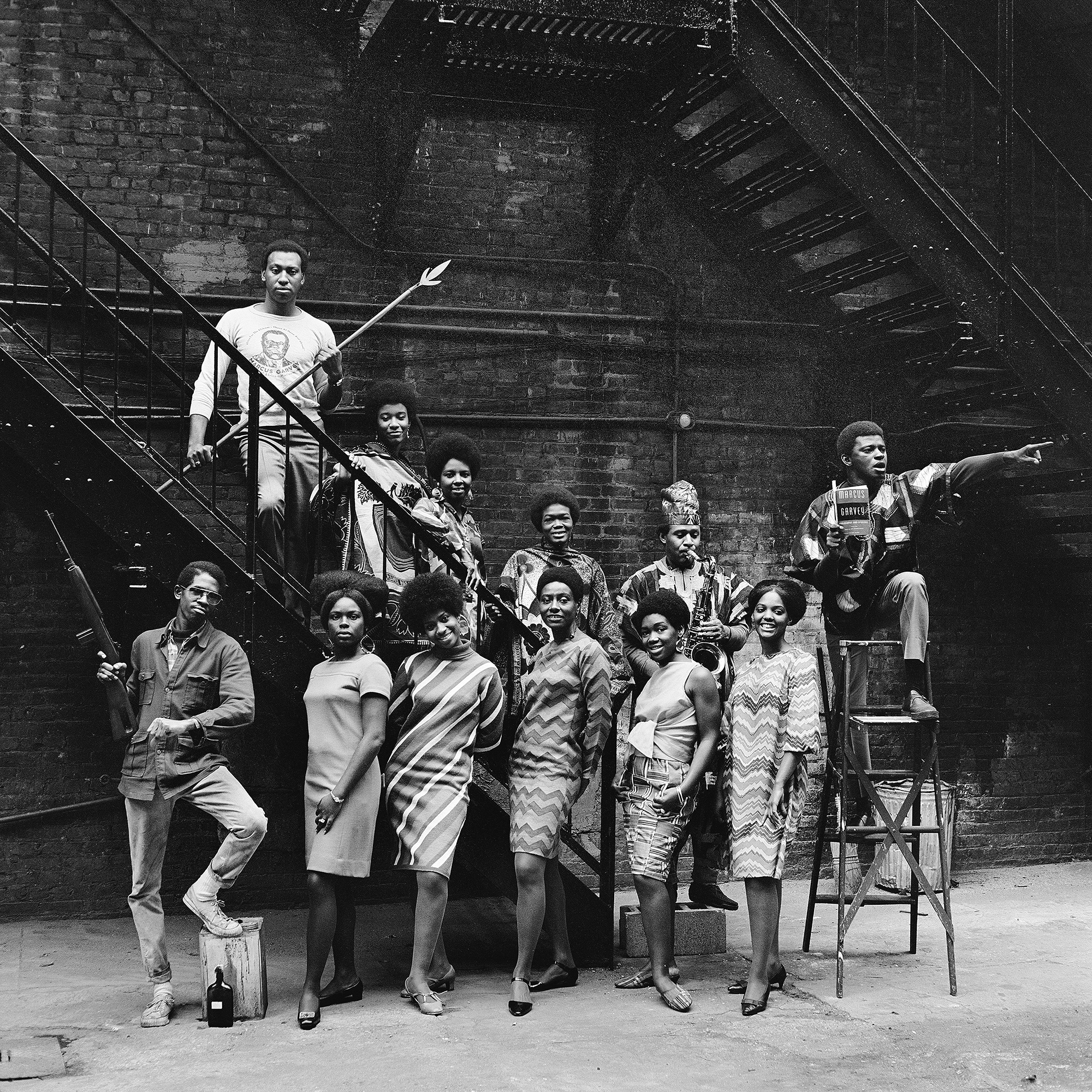 Kwame Brathwaite, <em>Grandassa Models and AJASS members posing for a Naturally ’67 poster outside the Apollo Theater</em>, Harlem, ca. 1967 <br/>All photographs courtesy the artist and Philip Martin Gallery, Los Angeles”>
		</div>
		<div class=