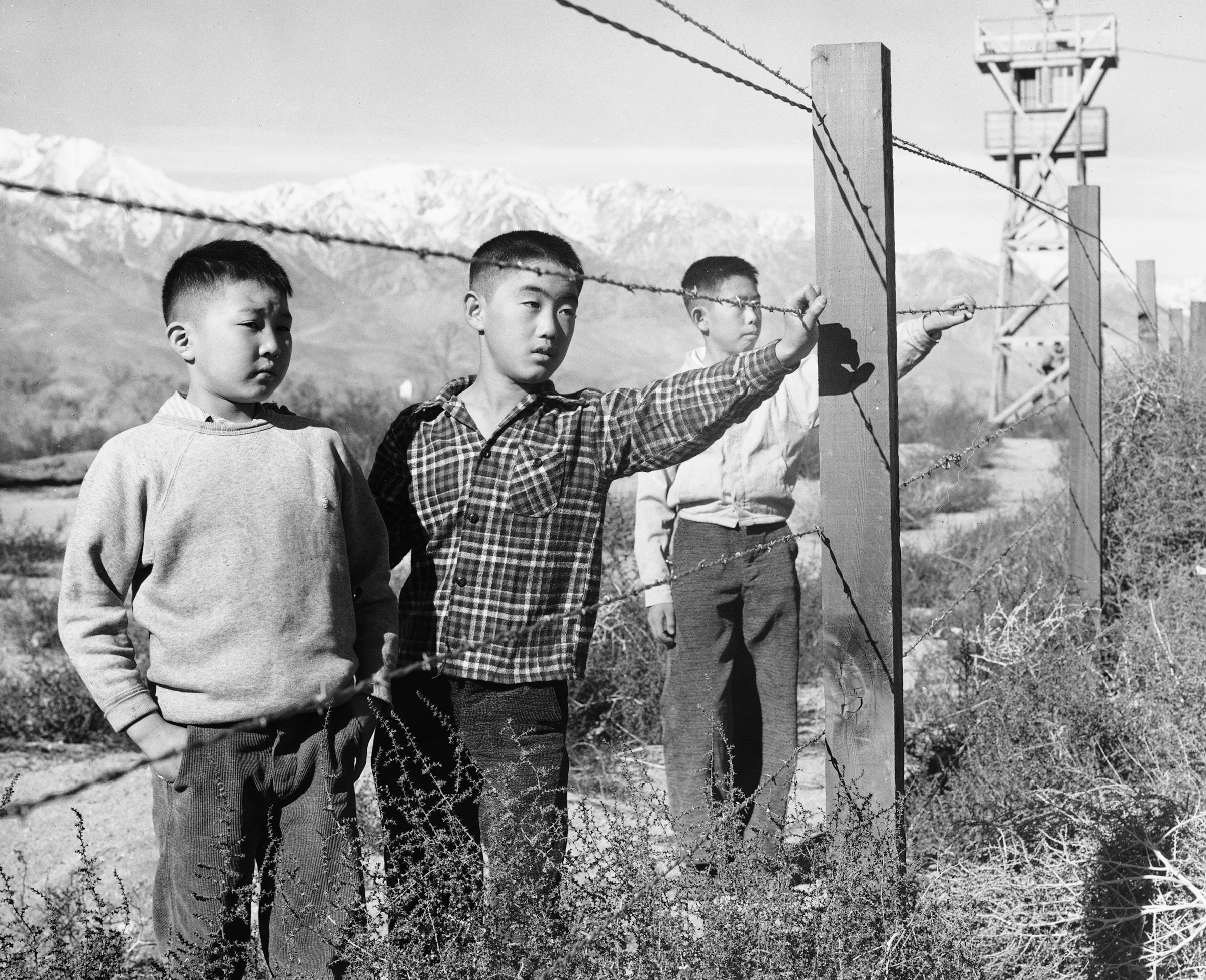  Toyo Miyatake, Three Boys Behind Barbed Wire, 1944
All photographs courtesy Toyo Miyatake Studio 