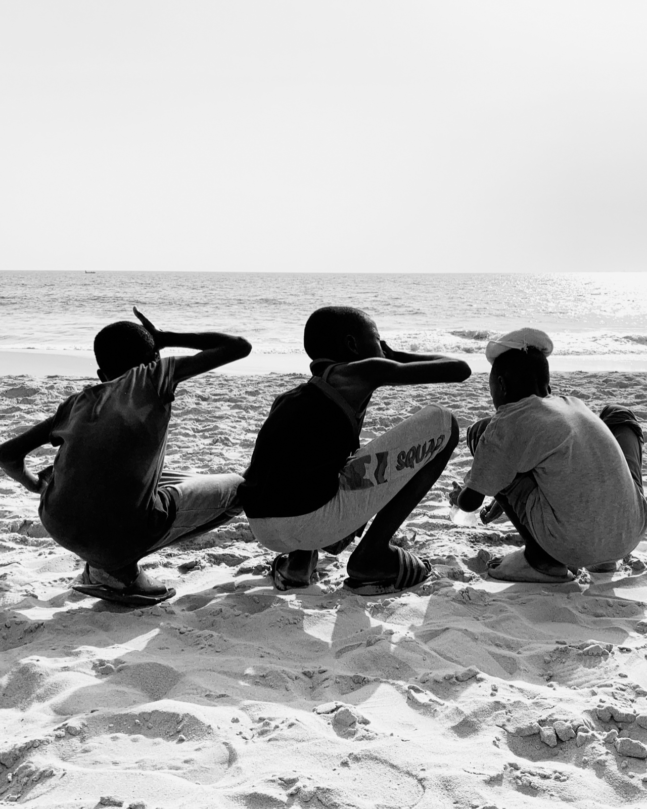 Abdul Hamid Kanu Jr., Boys performing abultion before Asr prayers, Lumley Beach, Freetown, 2023