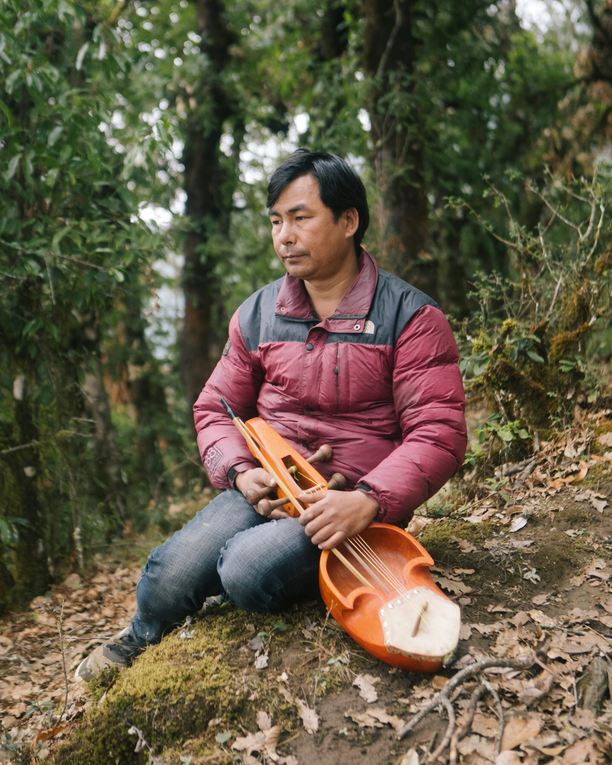 Prasiit Sthapit, Jhankar Budha Magar with his sarangi, Chunbang, Rukum, 2020