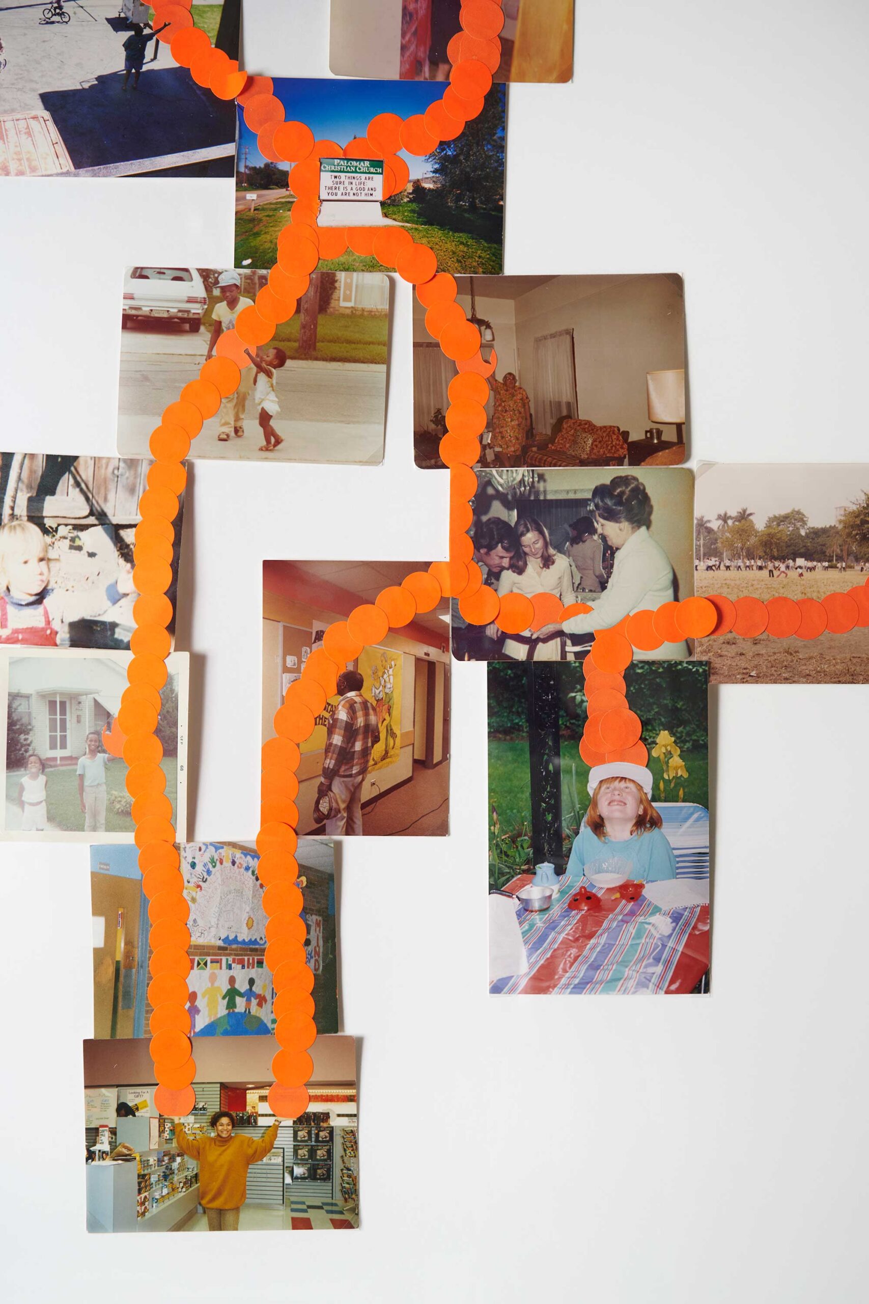 Miranda July, <em>Two Things Are Sure</em> (detail), 1993/2024. Collage with found photographs, stickers”>
		</div>
		<div class=