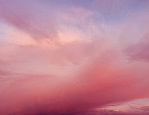 A hyper-saturated pink sky.