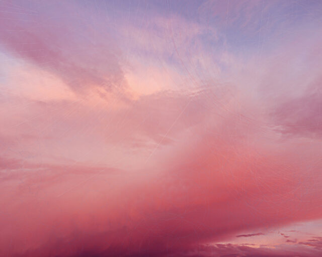 A hyper-saturated pink sky.