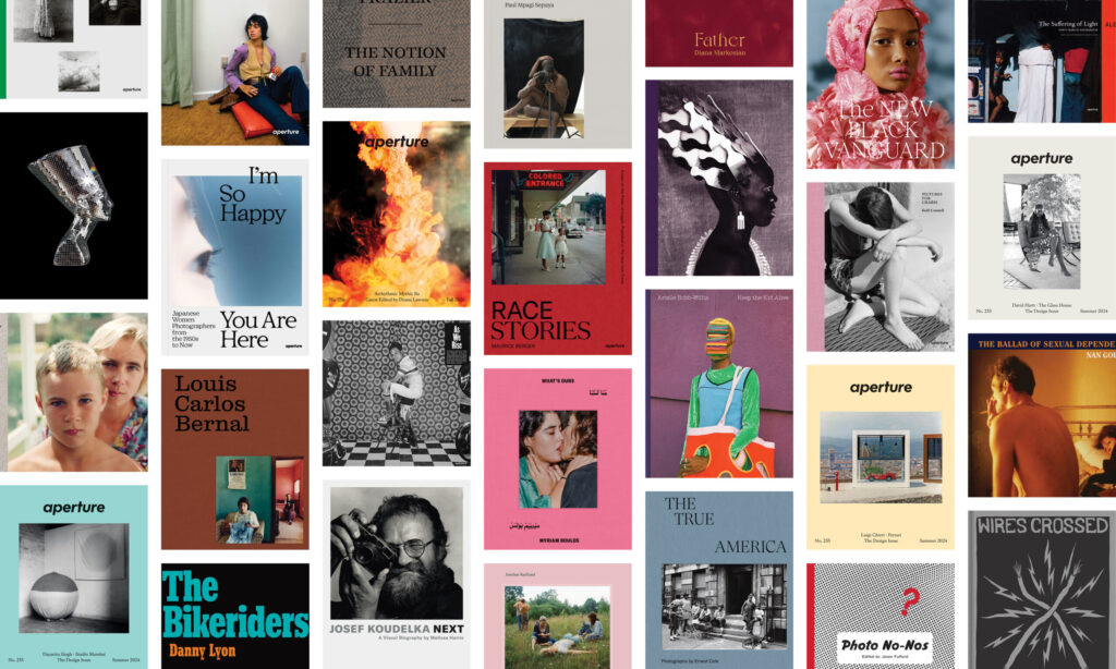 A grid of book and magazine covers published by Aperture