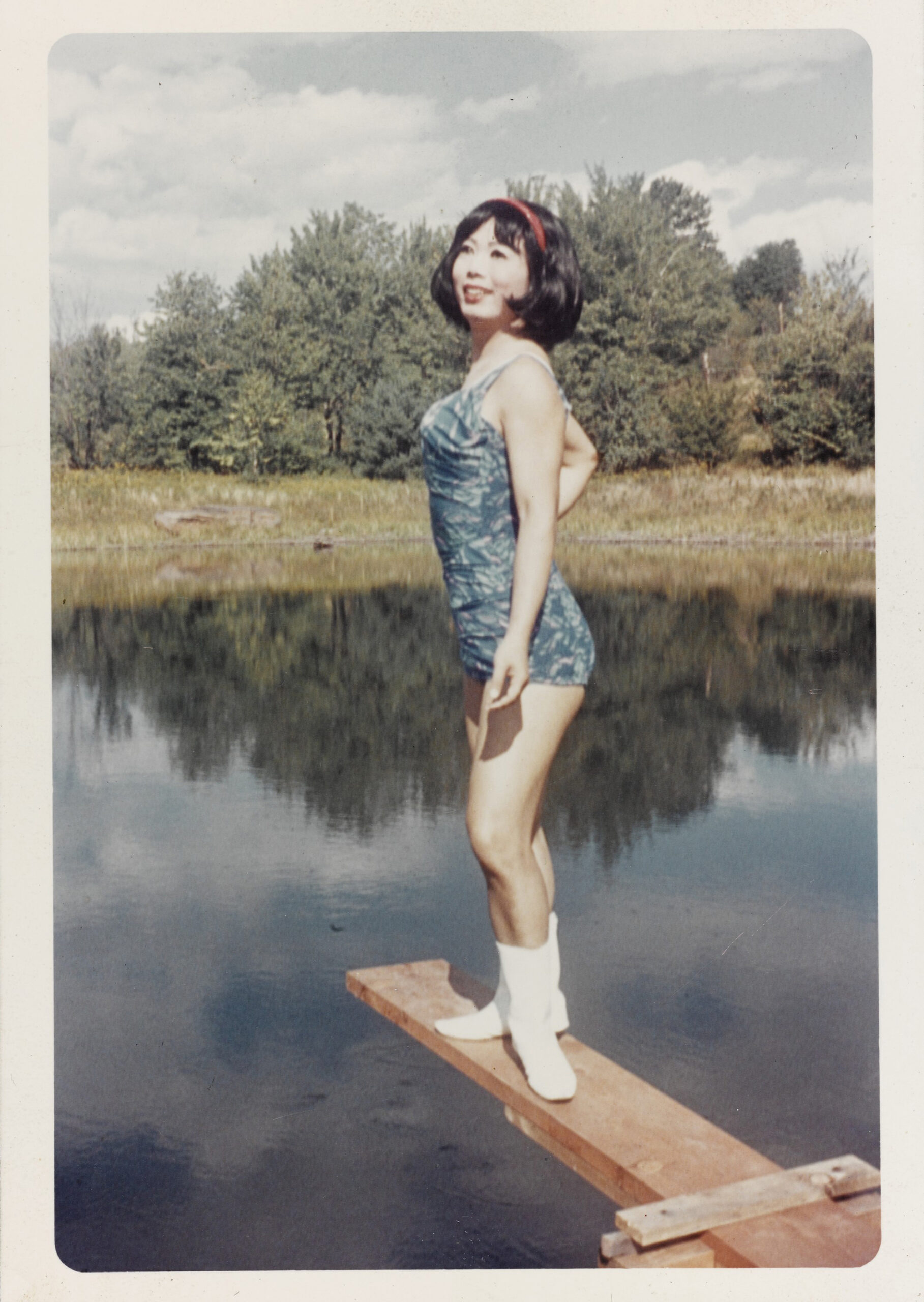 Lili on the diving board, Casa Susanna, Hunter, NY, September 1966